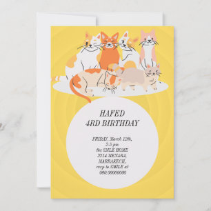 birthday girl cat girls cats kitten cute invitatio invitation