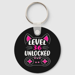 Birthday Girl Cat Lover Video Game Level 36 Unlock Key Ring