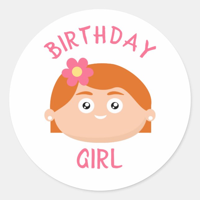 Birthday Girl Classic Round Sticker (Front)