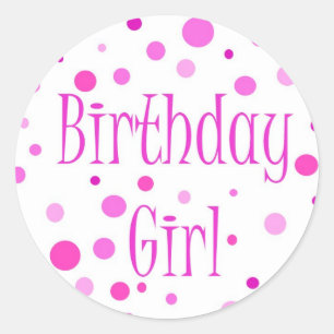 birthday girl classic round sticker