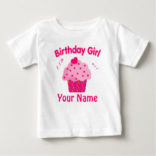 Birthday Girl Cupcake Personalised T Shirt