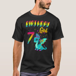 Birthday Girl Dragon 7 Theme Party Outfit T-Shirt