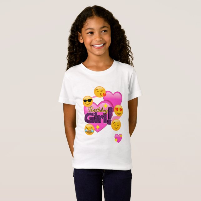Birthday Girl Emojis (heart) T-Shirt (Front Full)