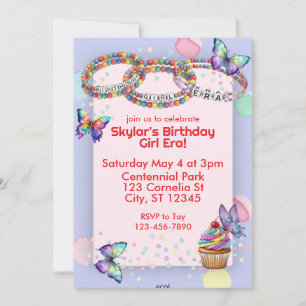 Birthday Girl Era, Friendship Bracelet Birthday Invitation