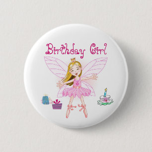 Birthday Girl Fairy Ballerina 6 Cm Round Badge