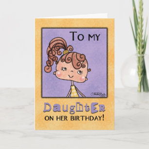 Birthday Girl for Daughter-Yellow Gingham Card