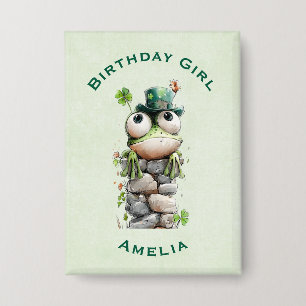 Birthday Girl Frog with Green Hat Cute
