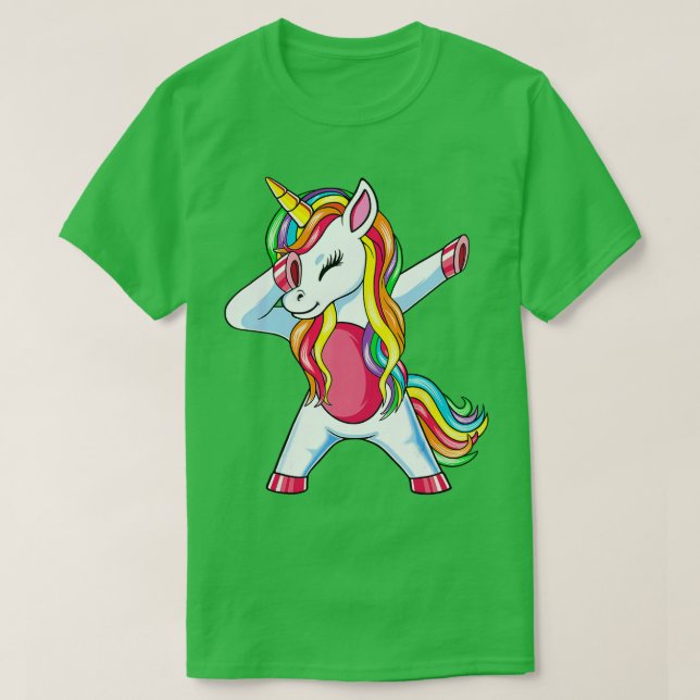 Birthday Girl Gift Dabbing Unicorn Birthday Shirt  (Design Front)