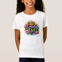 Birthday Girl Glittery Glam Retro Typography
