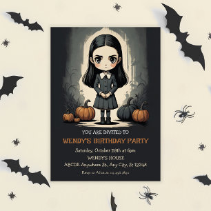 Birthday girl halloween Flat Holiday Card
