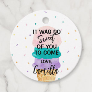 Birthday Girl Ice Cream Cone Party  Favour Tags
