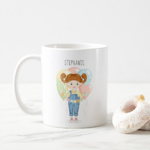 Birthday Girl in Overalls Redhead  Coffee Mug