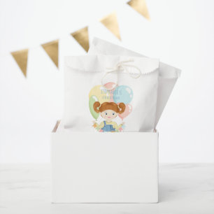Birthday Girl in Overalls Redhead Favour Bags