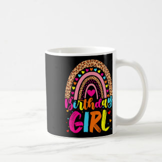 Birthday Girl Leopard Rainbow Birthday Party Famil Coffee Mug