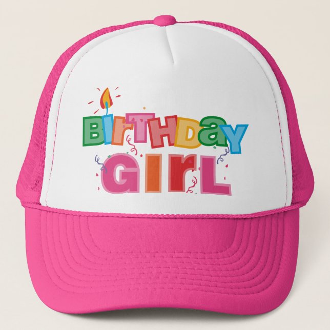 Birthday Girl Letters Trucker Hat (Front)