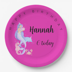 Birthday Girl Mermaid theme   Paper Plate