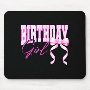 Birthday Girl Nk Toile Coquette Bow Birthday Party Mouse Pad