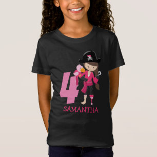 Birthday GIRL ParrotParty Pirate 4th Name  T-Shirt