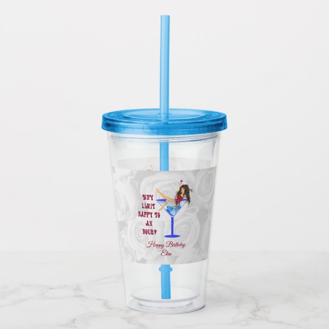 Birthday Girl Party Acrylic Tumbler (Front)