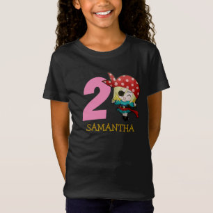 Birthday GIRL Party Pirate 2nd Name T-Shirt