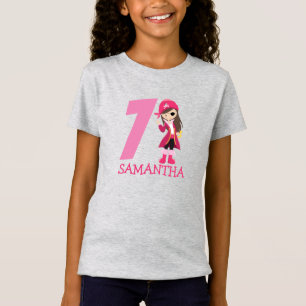 birthday girl party pirate   7th Name T-Shirt