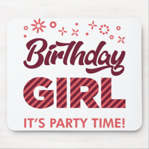 Birthday Girl Party Princess Crown Girls Mouse Pad