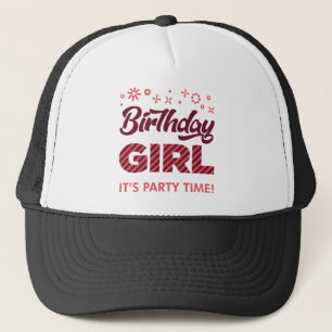 Birthday Girl Party Princess Crown Girls Trucker Hat