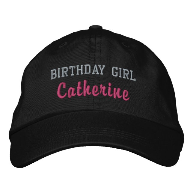 Birthday Girl Personalised Cap, Birthday Party Hat (Front)