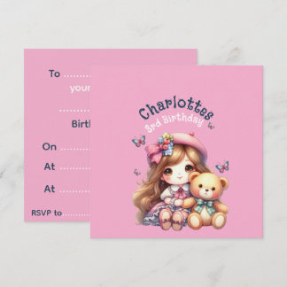 Birthday girl Personalised Paper Plate Invitation