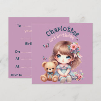 Birthday girl Personalised Paper Plate Invitation