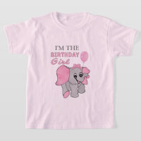 Birthday Girl Pink Baby Elephant