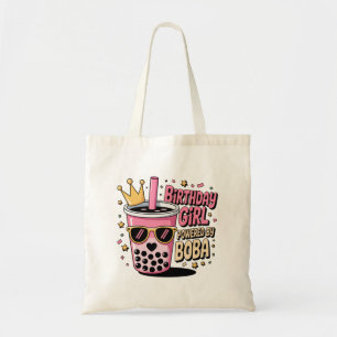 Birthday Girl Powered by Boba Bubble Tea Party Tote Bag