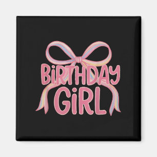 Birthday Girl Ribbon With Cute Bow Party  Magnet