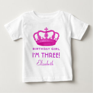 Birthday Girl Royal Princess Crown 3 Years Old V02 Baby T-Shirt