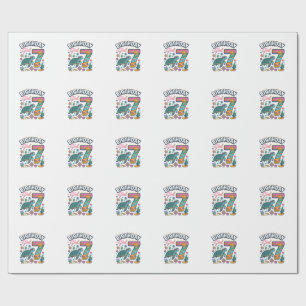 Birthday Girl Sea Turtle 7th Birthday Vector Desig Wrapping Paper