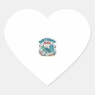 Birthday Girl Sea Turtle 8th Birthday Shirt Design Heart Sticker