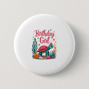 Birthday Girl Sea Turtle Theme Birthday Party Ocea 6 Cm Round Badge