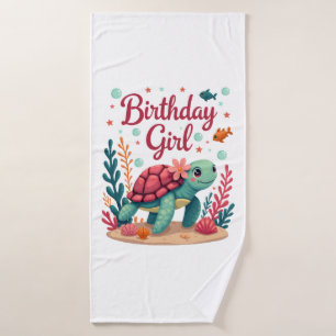 Birthday Girl Sea Turtle Theme Birthday Party Ocea Bath Towel