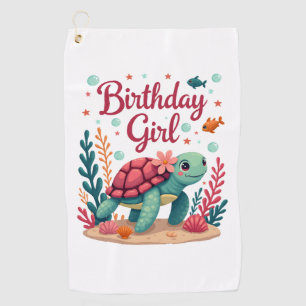 Birthday Girl Sea Turtle Theme Birthday Party Ocea Golf Towel