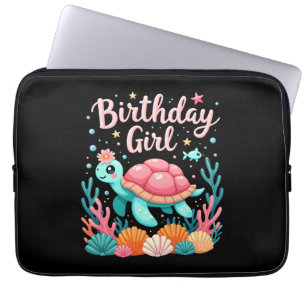 Birthday Girl Sea Turtle Theme Birthday Party Ocea Laptop Sleeve