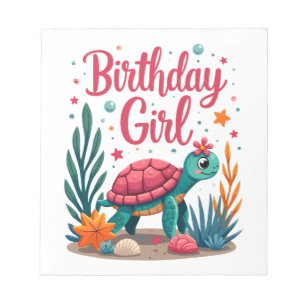 Birthday Girl Sea Turtle Theme Birthday Party Ocea Notepad