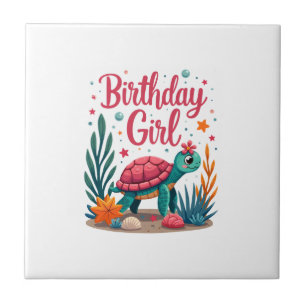Birthday Girl Sea Turtle Theme Birthday Party Ocea Tile