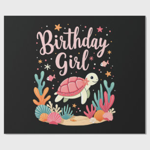 Birthday Girl Sea Turtle Theme Birthday Party Ocea Wrapping Paper