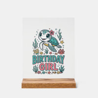 Birthday Girl Sea Turtle Vintage Engraving Shirt_1