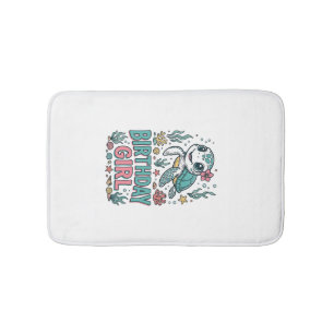 Birthday Girl Sea Turtle Vintage Engraving Shirt_1 Bath Mat
