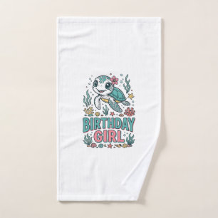 Birthday Girl Sea Turtle Vintage Engraving Shirt_1 Hand Towel