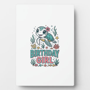 Birthday Girl Sea Turtle Vintage Engraving Shirt_1 Plaque