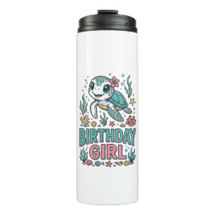 Birthday Girl Sea Turtle Vintage Engraving Shirt_1 Thermal Tumbler