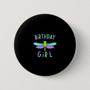 Birthday girl shirt Dragonfly birthday party tee s 6 Cm Round Badge