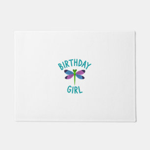 Birthday girl shirt Dragonfly birthday party tee s Doormat